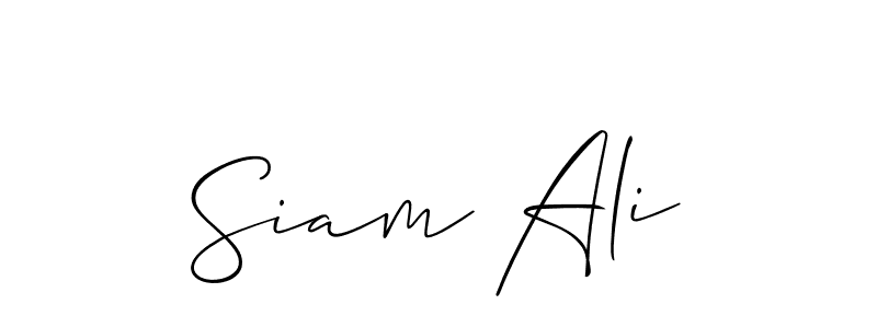 if you are searching for the best signature style for your name Siam Ali. so please give up your signature search. here we have designed multiple signature styles  using Allison_Script. Siam Ali signature style 2 images and pictures png