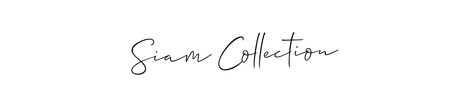 It looks lik you need a new signature style for name Siam Collection. Design unique handwritten (Allison_Script) signature with our free signature maker in just a few clicks. Siam Collection signature style 2 images and pictures png