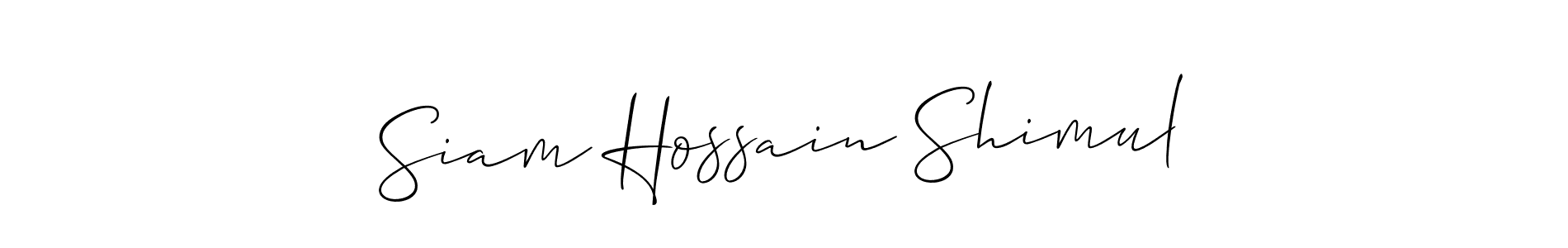 How to make Siam Hossain Shimul name signature. Use Allison_Script style for creating short signs online. This is the latest handwritten sign. Siam Hossain Shimul signature style 2 images and pictures png