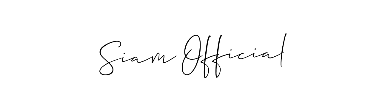 Design your own signature with our free online signature maker. With this signature software, you can create a handwritten (Allison_Script) signature for name Siam Official. Siam Official signature style 2 images and pictures png