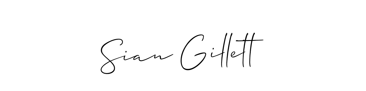 Design your own signature with our free online signature maker. With this signature software, you can create a handwritten (Allison_Script) signature for name Sian Gillett. Sian Gillett signature style 2 images and pictures png