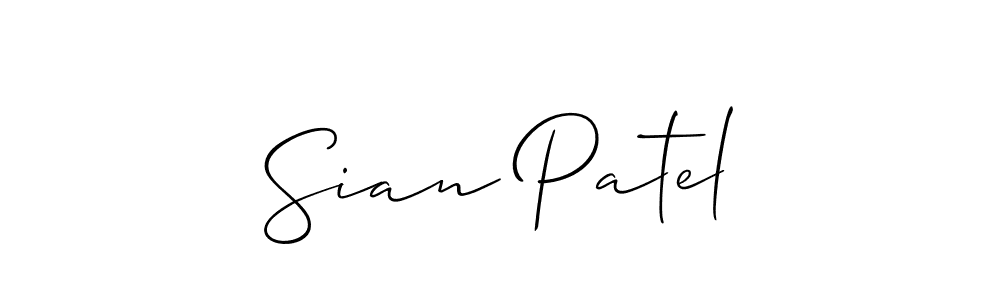 Use a signature maker to create a handwritten signature online. With this signature software, you can design (Allison_Script) your own signature for name Sian Patel. Sian Patel signature style 2 images and pictures png