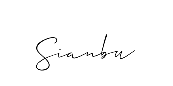 Make a beautiful signature design for name Sianbu. With this signature (Allison_Script) style, you can create a handwritten signature for free. Sianbu signature style 2 images and pictures png