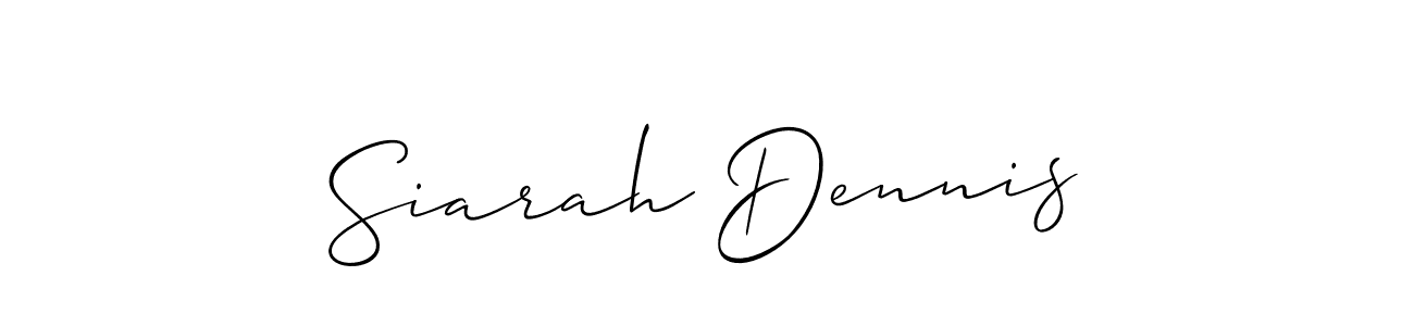 Create a beautiful signature design for name Siarah Dennis. With this signature (Allison_Script) fonts, you can make a handwritten signature for free. Siarah Dennis signature style 2 images and pictures png