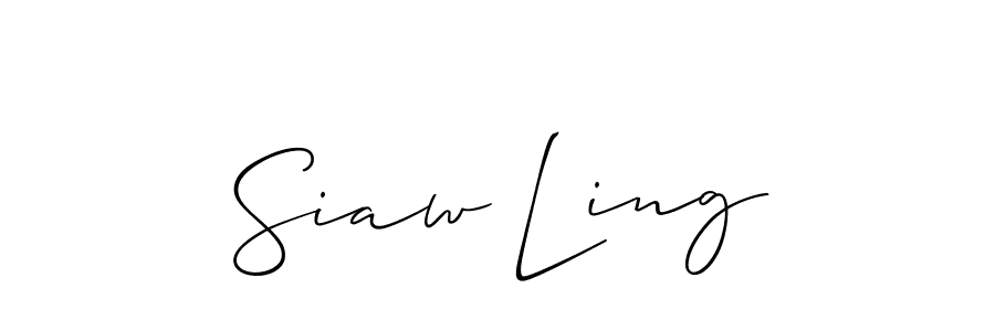 Siaw Ling stylish signature style. Best Handwritten Sign (Allison_Script) for my name. Handwritten Signature Collection Ideas for my name Siaw Ling. Siaw Ling signature style 2 images and pictures png