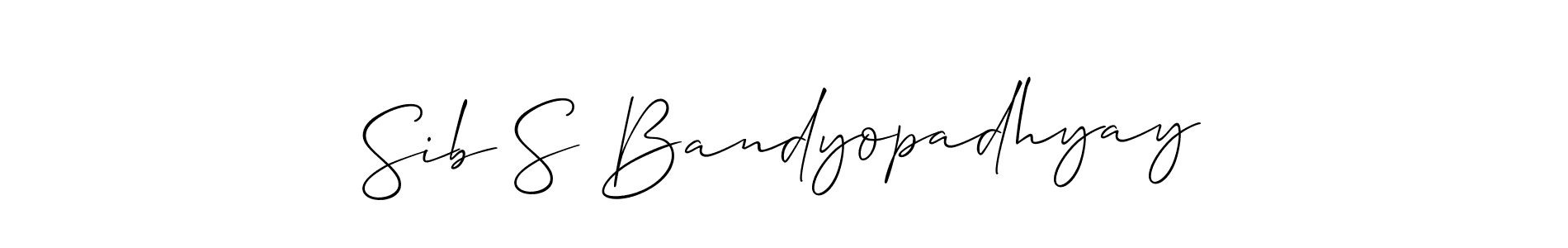 How to make Sib S Bandyopadhyay name signature. Use Allison_Script style for creating short signs online. This is the latest handwritten sign. Sib S Bandyopadhyay signature style 2 images and pictures png