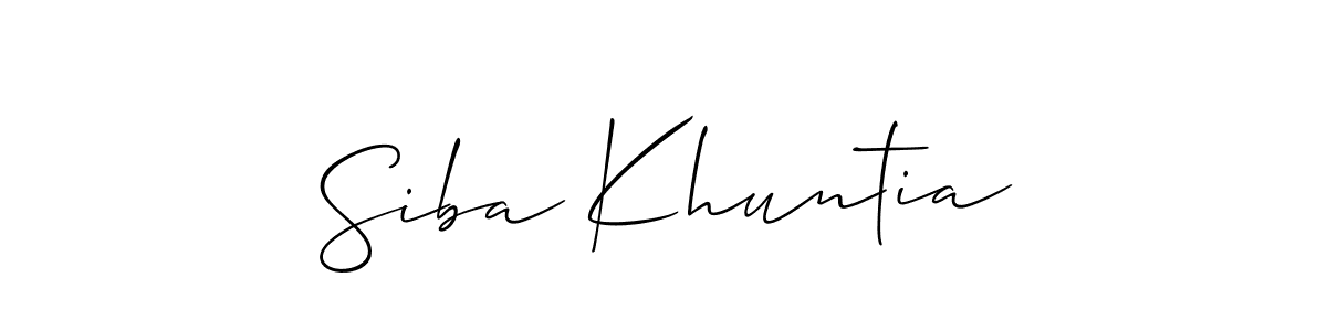 You should practise on your own different ways (Allison_Script) to write your name (Siba Khuntia) in signature. don't let someone else do it for you. Siba Khuntia signature style 2 images and pictures png