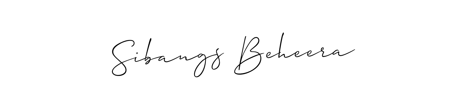 How to Draw Sibangs Beheera signature style? Allison_Script is a latest design signature styles for name Sibangs Beheera. Sibangs Beheera signature style 2 images and pictures png