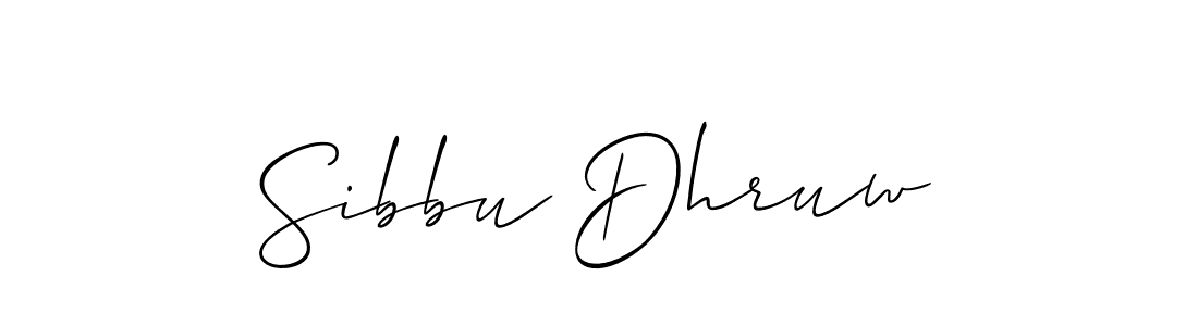 Design your own signature with our free online signature maker. With this signature software, you can create a handwritten (Allison_Script) signature for name Sibbu Dhruw. Sibbu Dhruw signature style 2 images and pictures png