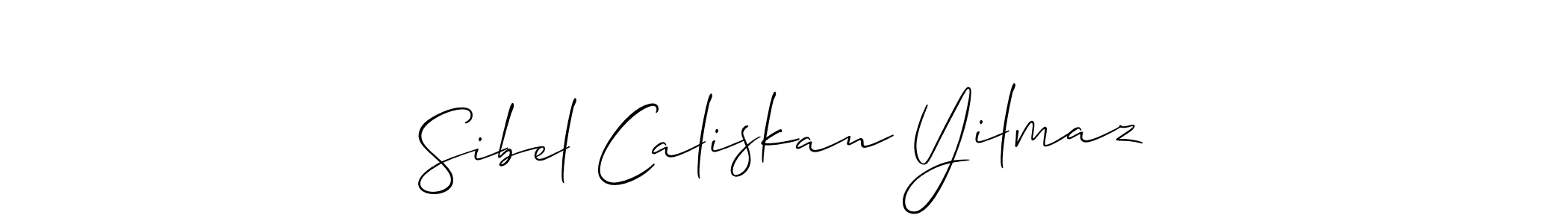 Make a beautiful signature design for name Sibel Caliskan Yilmaz. With this signature (Allison_Script) style, you can create a handwritten signature for free. Sibel Caliskan Yilmaz signature style 2 images and pictures png