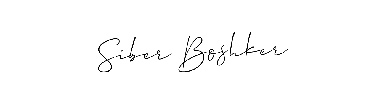 Design your own signature with our free online signature maker. With this signature software, you can create a handwritten (Allison_Script) signature for name Siber Boshker. Siber Boshker signature style 2 images and pictures png