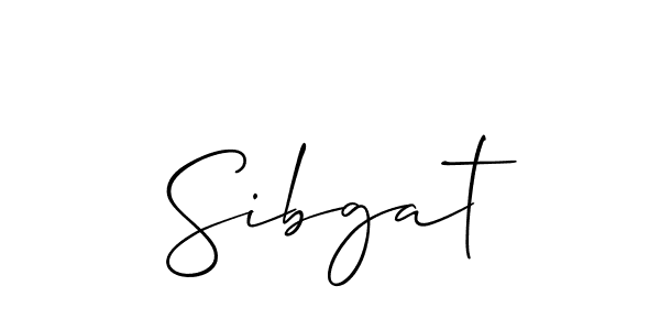 Create a beautiful signature design for name Sibgat. With this signature (Allison_Script) fonts, you can make a handwritten signature for free. Sibgat signature style 2 images and pictures png