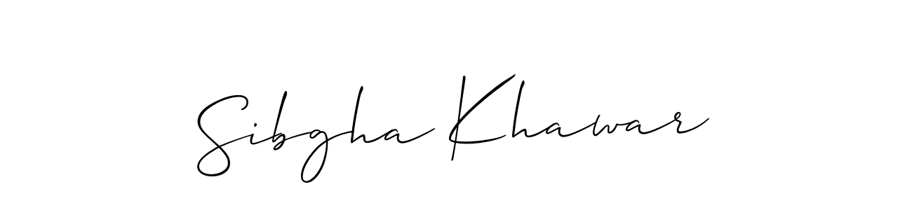 if you are searching for the best signature style for your name Sibgha Khawar. so please give up your signature search. here we have designed multiple signature styles  using Allison_Script. Sibgha Khawar signature style 2 images and pictures png