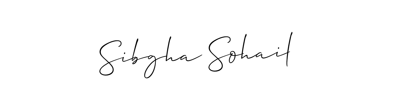 Also You can easily find your signature by using the search form. We will create Sibgha Sohail name handwritten signature images for you free of cost using Allison_Script sign style. Sibgha Sohail signature style 2 images and pictures png