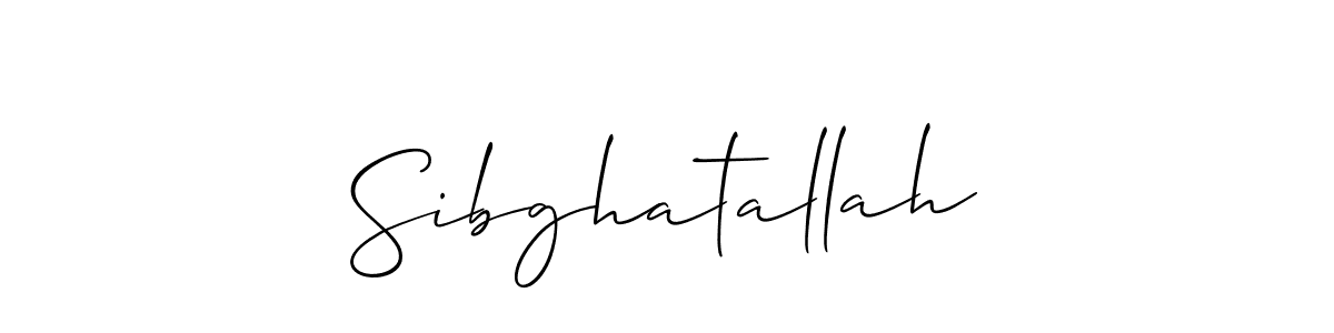 Use a signature maker to create a handwritten signature online. With this signature software, you can design (Allison_Script) your own signature for name Sibghatallah. Sibghatallah signature style 2 images and pictures png