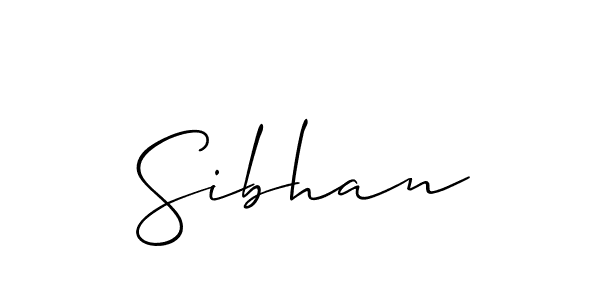 Make a beautiful signature design for name Sibhan. With this signature (Allison_Script) style, you can create a handwritten signature for free. Sibhan signature style 2 images and pictures png