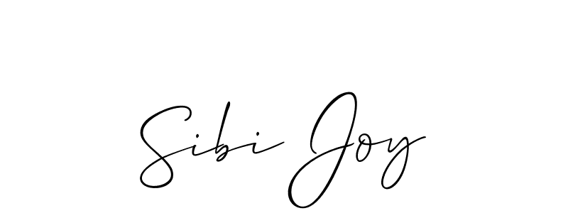 It looks lik you need a new signature style for name Sibi Joy. Design unique handwritten (Allison_Script) signature with our free signature maker in just a few clicks. Sibi Joy signature style 2 images and pictures png