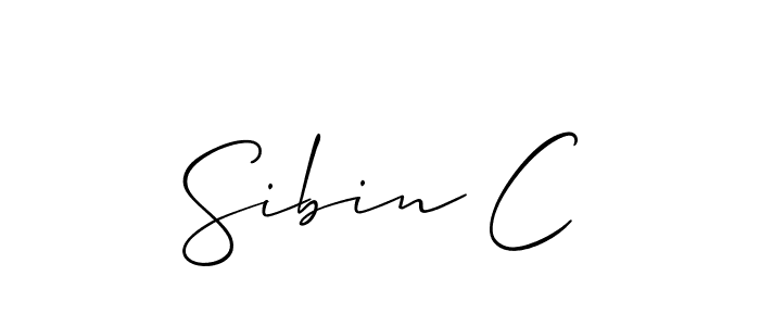 It looks lik you need a new signature style for name Sibin C. Design unique handwritten (Allison_Script) signature with our free signature maker in just a few clicks. Sibin C signature style 2 images and pictures png