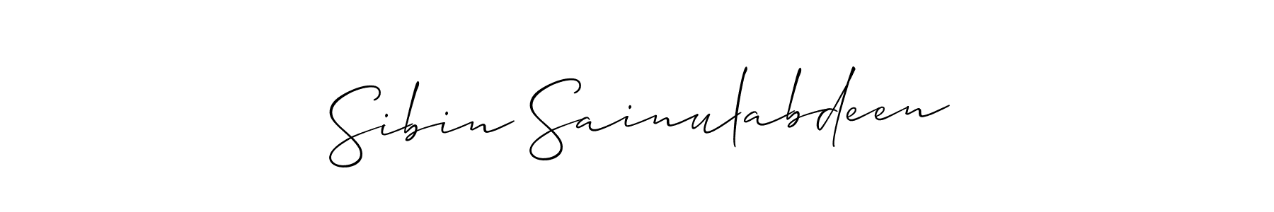 Make a short Sibin Sainulabdeen signature style. Manage your documents anywhere anytime using Allison_Script. Create and add eSignatures, submit forms, share and send files easily. Sibin Sainulabdeen signature style 2 images and pictures png