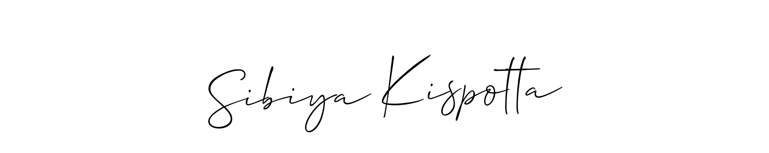 How to make Sibiya Kispotta name signature. Use Allison_Script style for creating short signs online. This is the latest handwritten sign. Sibiya Kispotta signature style 2 images and pictures png