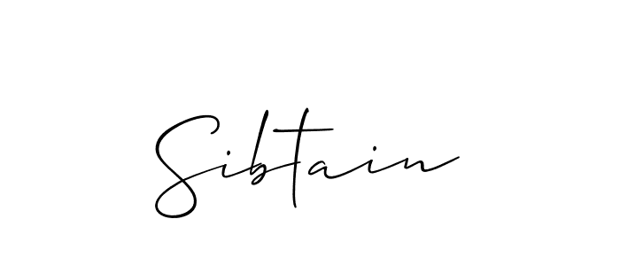 Also we have Sibtain name is the best signature style. Create professional handwritten signature collection using Allison_Script autograph style. Sibtain signature style 2 images and pictures png