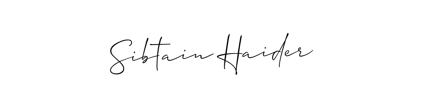 Design your own signature with our free online signature maker. With this signature software, you can create a handwritten (Allison_Script) signature for name Sibtain Haider. Sibtain Haider signature style 2 images and pictures png