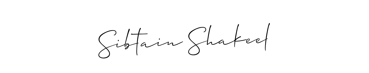 Design your own signature with our free online signature maker. With this signature software, you can create a handwritten (Allison_Script) signature for name Sibtain Shakeel. Sibtain Shakeel signature style 2 images and pictures png