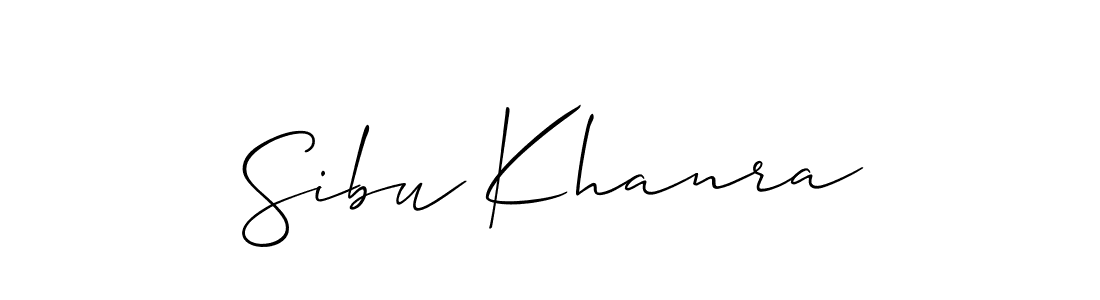 Create a beautiful signature design for name Sibu Khanra. With this signature (Allison_Script) fonts, you can make a handwritten signature for free. Sibu Khanra signature style 2 images and pictures png