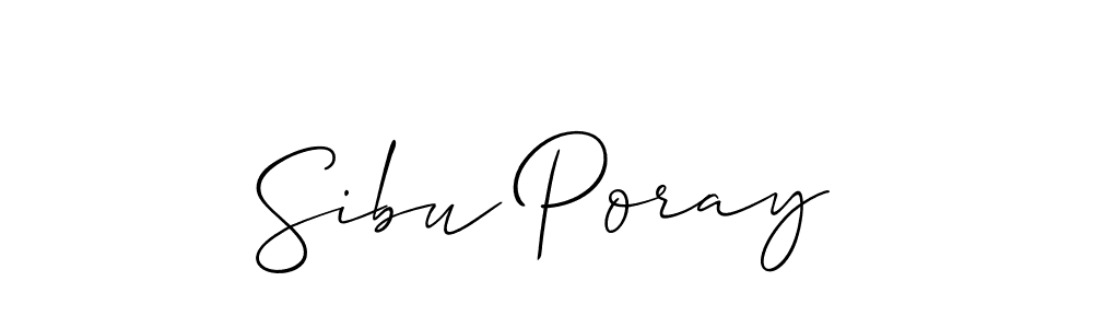 Make a beautiful signature design for name Sibu Poray. With this signature (Allison_Script) style, you can create a handwritten signature for free. Sibu Poray signature style 2 images and pictures png