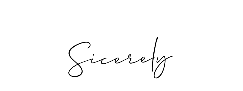 Design your own signature with our free online signature maker. With this signature software, you can create a handwritten (Allison_Script) signature for name Sicerely. Sicerely signature style 2 images and pictures png