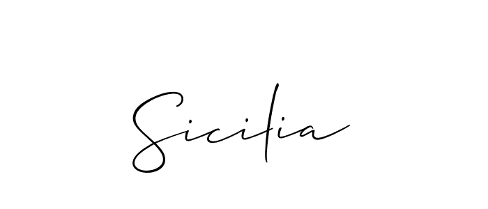 How to make Sicilia signature? Allison_Script is a professional autograph style. Create handwritten signature for Sicilia name. Sicilia signature style 2 images and pictures png