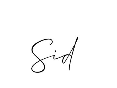 The best way (Allison_Script) to make a short signature is to pick only two or three words in your name. The name Sid  include a total of six letters. For converting this name. Sid  signature style 2 images and pictures png