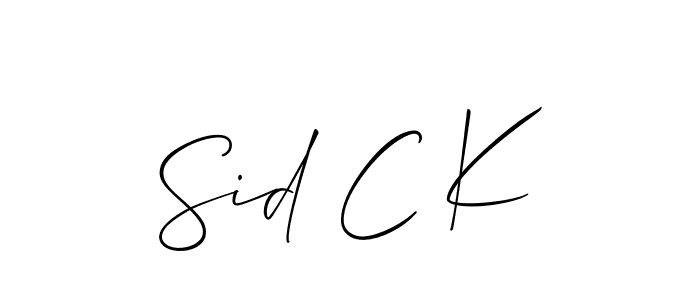 Also we have Sid C K name is the best signature style. Create professional handwritten signature collection using Allison_Script autograph style. Sid C K signature style 2 images and pictures png