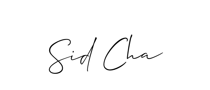 Allison_Script is a professional signature style that is perfect for those who want to add a touch of class to their signature. It is also a great choice for those who want to make their signature more unique. Get Sid Cha name to fancy signature for free. Sid Cha signature style 2 images and pictures png