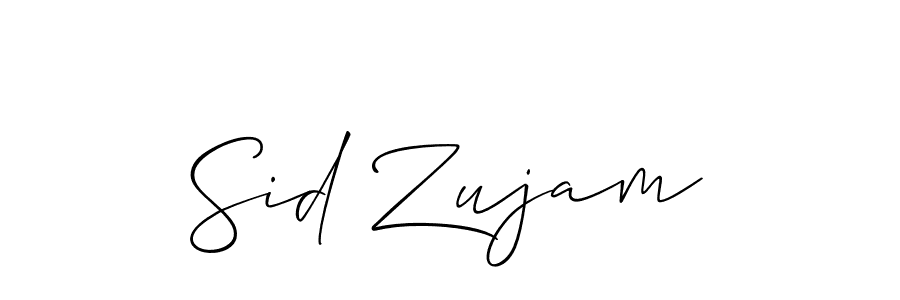 Make a beautiful signature design for name Sid Zujam. With this signature (Allison_Script) style, you can create a handwritten signature for free. Sid Zujam signature style 2 images and pictures png