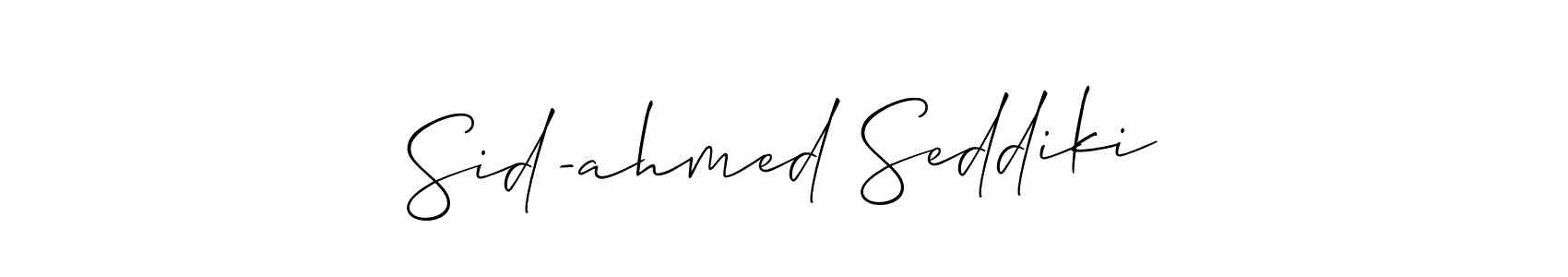 This is the best signature style for the Sid-ahmed Seddiki name. Also you like these signature font (Allison_Script). Mix name signature. Sid-ahmed Seddiki signature style 2 images and pictures png