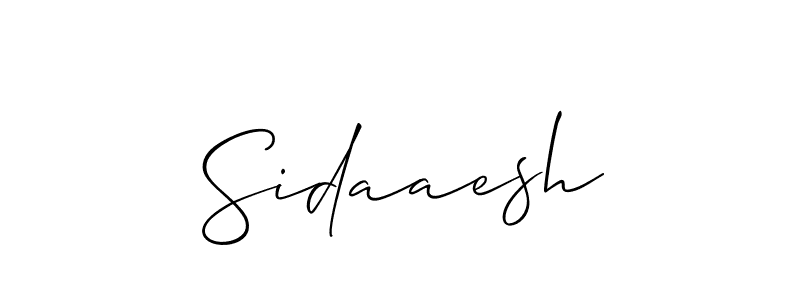 Use a signature maker to create a handwritten signature online. With this signature software, you can design (Allison_Script) your own signature for name Sidaaesh. Sidaaesh signature style 2 images and pictures png