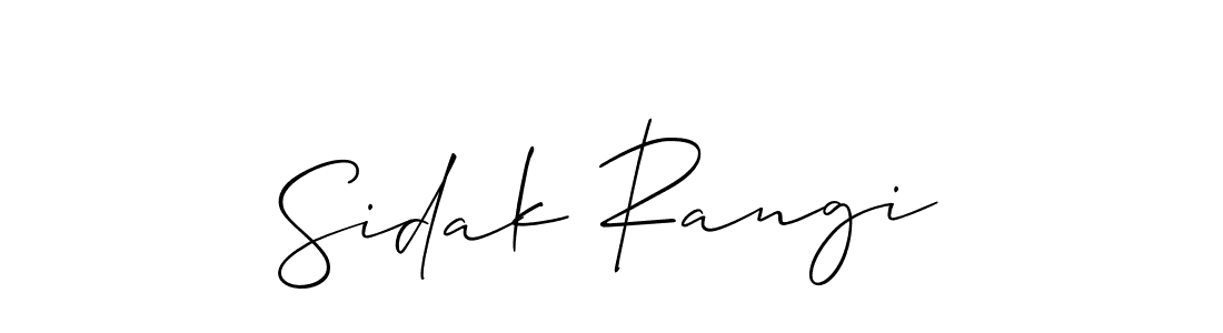 Make a beautiful signature design for name Sidak Rangi. With this signature (Allison_Script) style, you can create a handwritten signature for free. Sidak Rangi signature style 2 images and pictures png