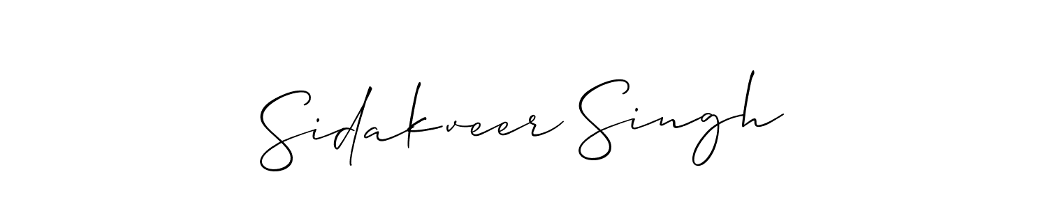 Make a beautiful signature design for name Sidakveer Singh. With this signature (Allison_Script) style, you can create a handwritten signature for free. Sidakveer Singh signature style 2 images and pictures png