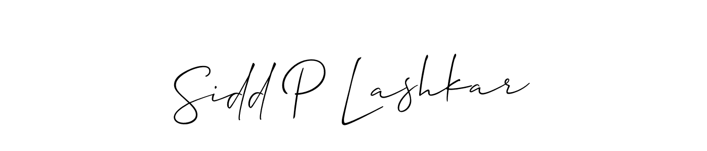 Also we have Sidd P Lashkar name is the best signature style. Create professional handwritten signature collection using Allison_Script autograph style. Sidd P Lashkar signature style 2 images and pictures png