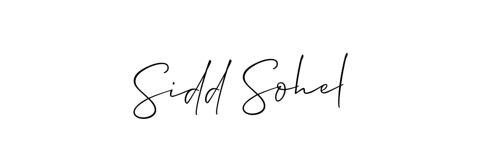 Use a signature maker to create a handwritten signature online. With this signature software, you can design (Allison_Script) your own signature for name Sidd Sohel. Sidd Sohel signature style 2 images and pictures png