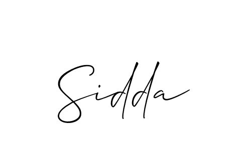 Use a signature maker to create a handwritten signature online. With this signature software, you can design (Allison_Script) your own signature for name Sidda. Sidda signature style 2 images and pictures png