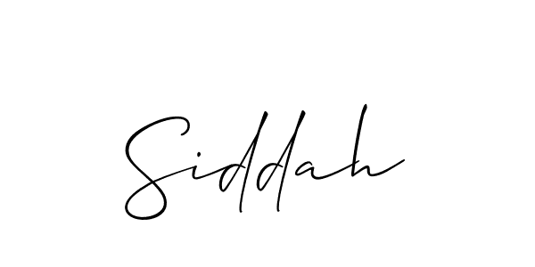 Use a signature maker to create a handwritten signature online. With this signature software, you can design (Allison_Script) your own signature for name Siddah. Siddah signature style 2 images and pictures png