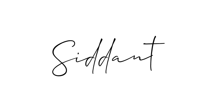 Design your own signature with our free online signature maker. With this signature software, you can create a handwritten (Allison_Script) signature for name Siddant. Siddant signature style 2 images and pictures png
