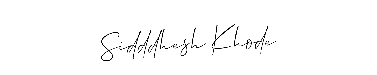 How to make Sidddhesh Khode name signature. Use Allison_Script style for creating short signs online. This is the latest handwritten sign. Sidddhesh Khode signature style 2 images and pictures png