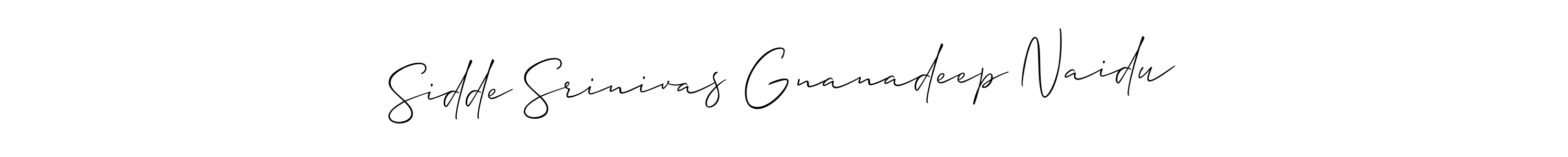 Use a signature maker to create a handwritten signature online. With this signature software, you can design (Allison_Script) your own signature for name Sidde Srinivas Gnanadeep Naidu. Sidde Srinivas Gnanadeep Naidu signature style 2 images and pictures png