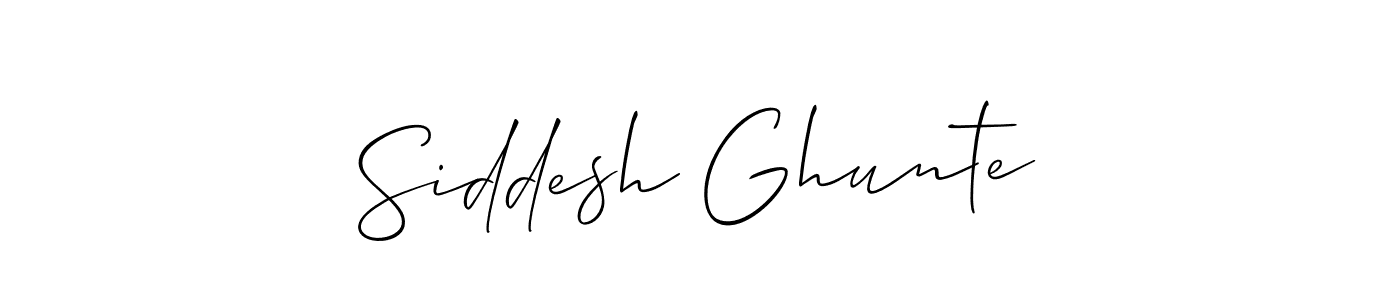 How to make Siddesh Ghunte signature? Allison_Script is a professional autograph style. Create handwritten signature for Siddesh Ghunte name. Siddesh Ghunte signature style 2 images and pictures png