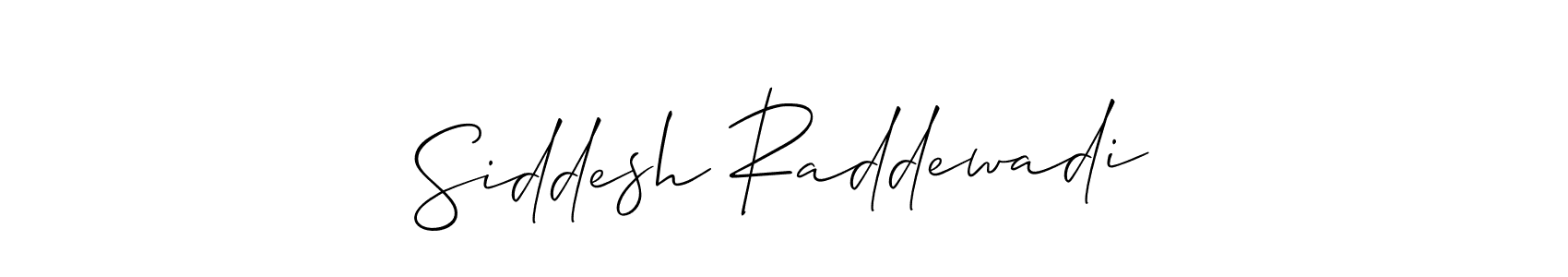 Create a beautiful signature design for name Siddesh Raddewadi. With this signature (Allison_Script) fonts, you can make a handwritten signature for free. Siddesh Raddewadi signature style 2 images and pictures png