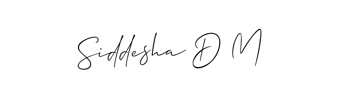 Allison_Script is a professional signature style that is perfect for those who want to add a touch of class to their signature. It is also a great choice for those who want to make their signature more unique. Get Siddesha D M name to fancy signature for free. Siddesha D M signature style 2 images and pictures png