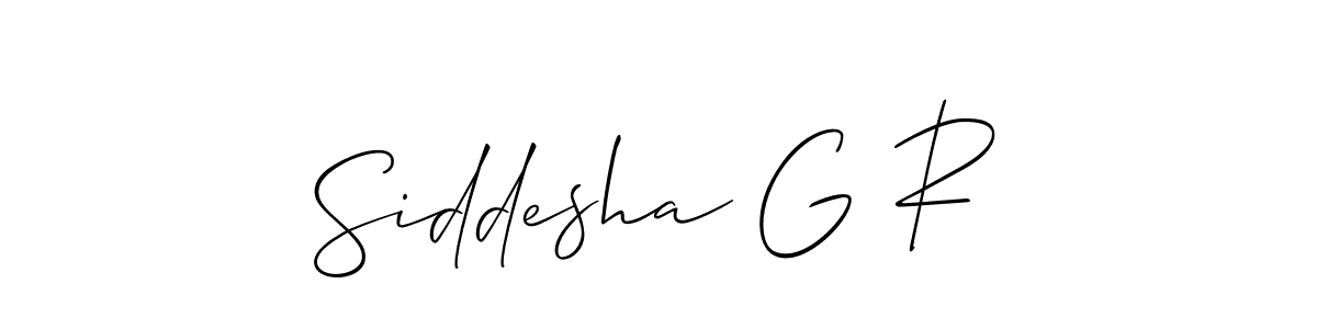 Use a signature maker to create a handwritten signature online. With this signature software, you can design (Allison_Script) your own signature for name Siddesha G R. Siddesha G R signature style 2 images and pictures png